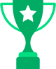 green trophy icon with star in the middle