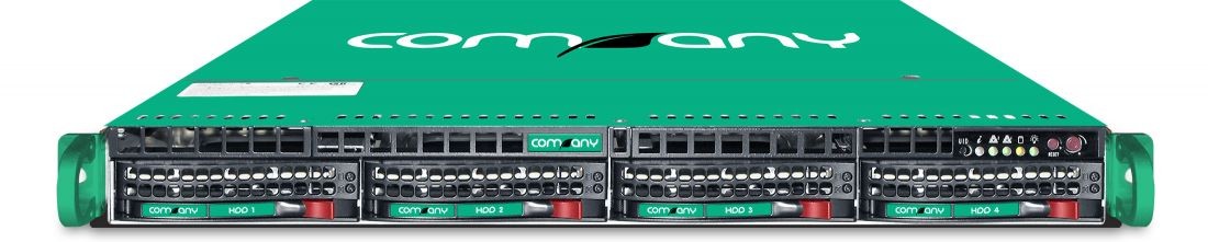 Optional HDD labels with painted chassis handles server branding S-1600 R4