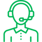 user wearing headset icon